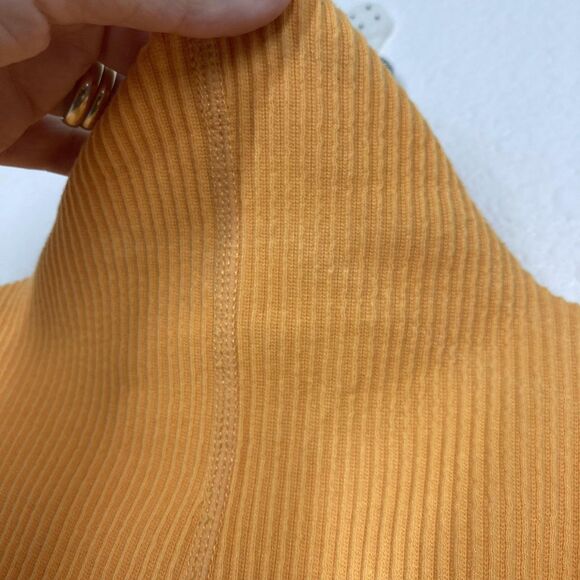 Honor The Gift Bodysuit Womens Small Orange Sleeveless Ribbed Turtleneck Logo - Picture 15 of 16